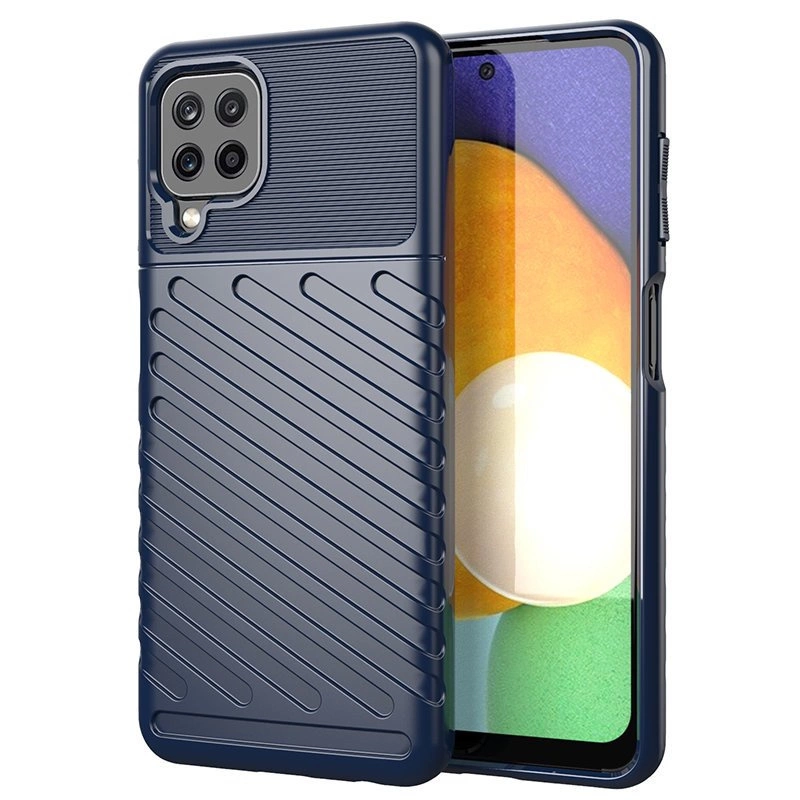 Thunder Case Flexible Tough Rugged Cover TPU Case for Samsung Galaxy A22 4G blueeng