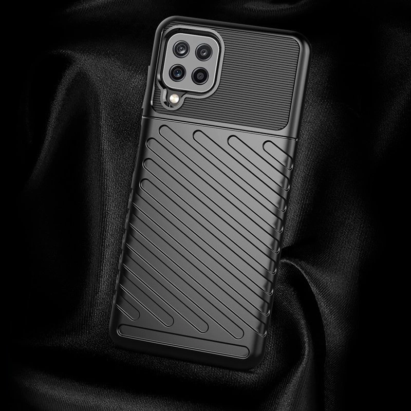 Thunder Case Flexible Tough Rugged Cover TPU Case for Samsung Galaxy A22 4G blueeng