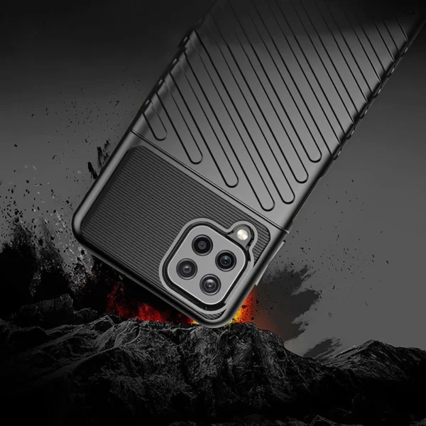 Thunder Case Flexible Tough Rugged Cover TPU Case for Samsung Galaxy A22 4G blueeng