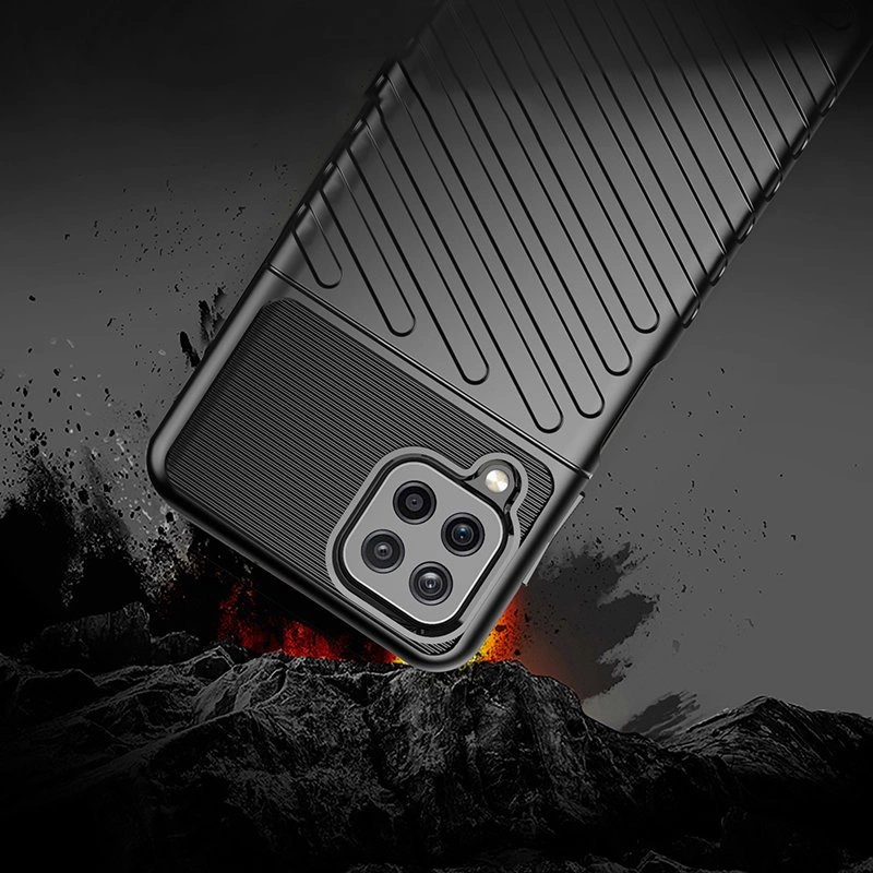 Thunder Case Flexible Tough Rugged Cover TPU Case for Samsung Galaxy A22 4G blueeng
