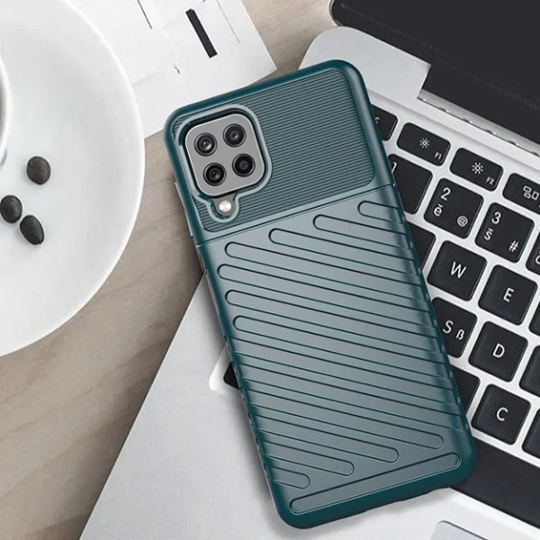 Thunder Case Flexible Tough Rugged Cover TPU Case for Samsung Galaxy A22 4G blueeng