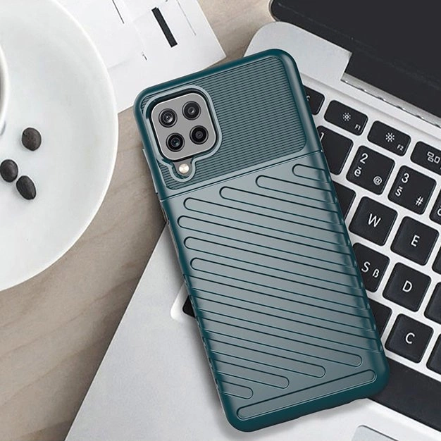 Thunder Case Flexible Tough Rugged Cover TPU Case for Samsung Galaxy A22 4G blueeng