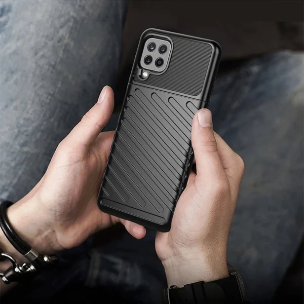 Thunder Case Flexible Tough Rugged Cover TPU Case for Samsung Galaxy A22 4G blueeng