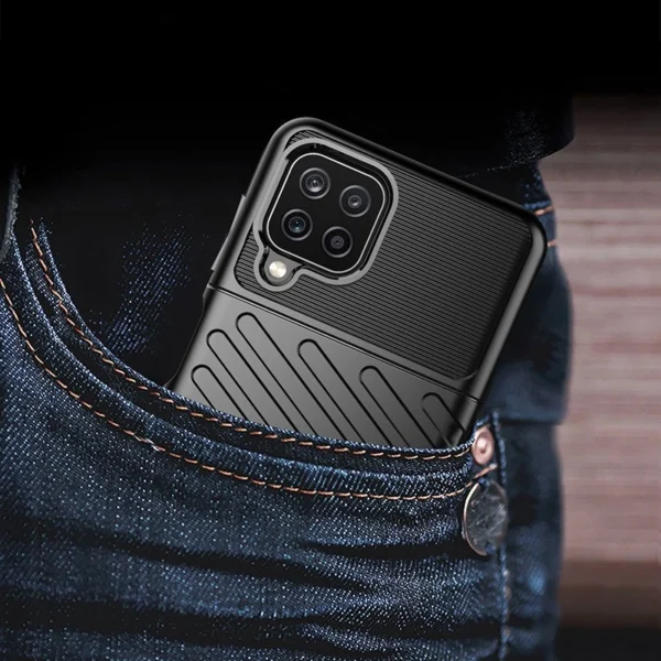 Thunder Case Flexible Tough Rugged Cover TPU Case for Samsung Galaxy A22 4G blueeng
