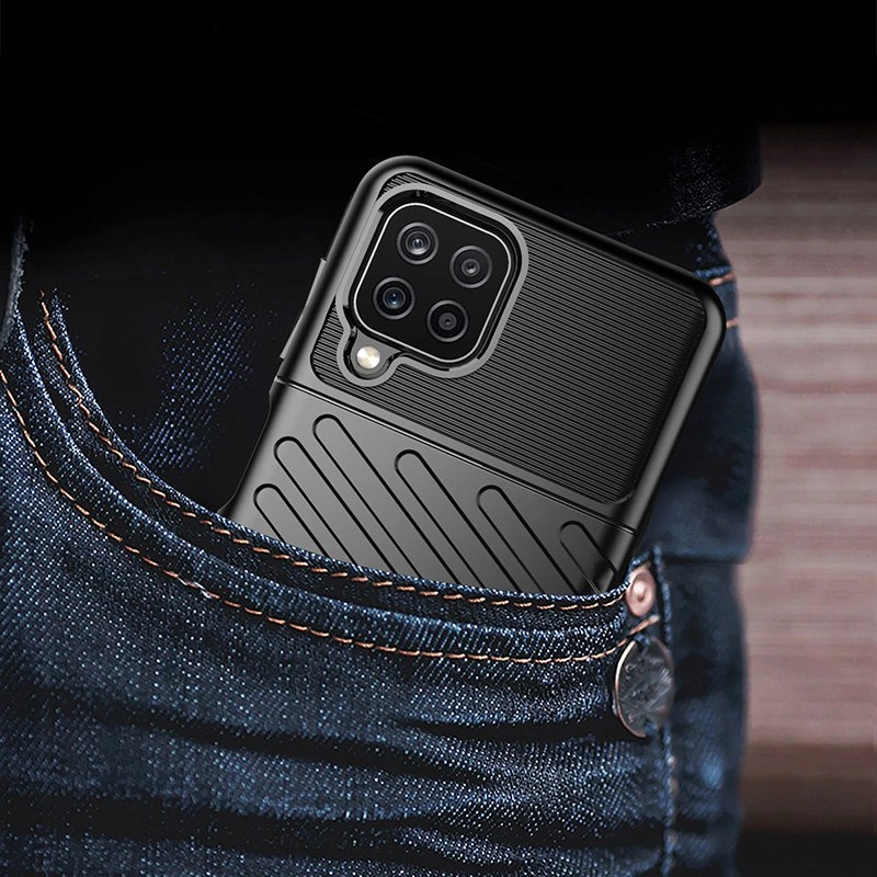 Thunder Case Flexible Tough Rugged Cover TPU Case for Samsung Galaxy A22 4G blueeng