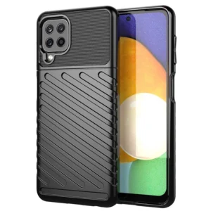 Thunder Case Flexible Tough Rugged Cover TPU Case for Samsung Galaxy A22 4G blackeng