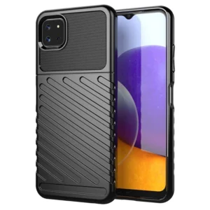 Thunder Case Flexible Tough Rugged Cover TPU Case for Samsung Galaxy A22 5G blackeng