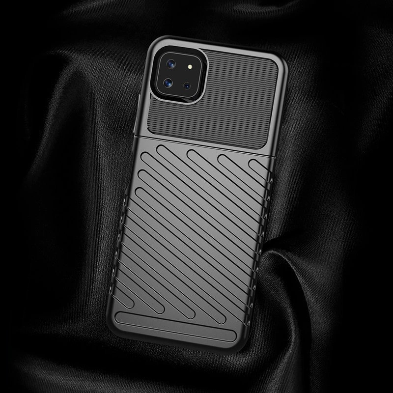 Thunder Case Flexible Tough Rugged Cover TPU Case for Samsung Galaxy A22 5G blackeng
