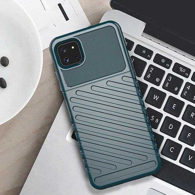 Thunder Case Flexible Tough Rugged Cover TPU Case for Samsung Galaxy A22 5G blackeng