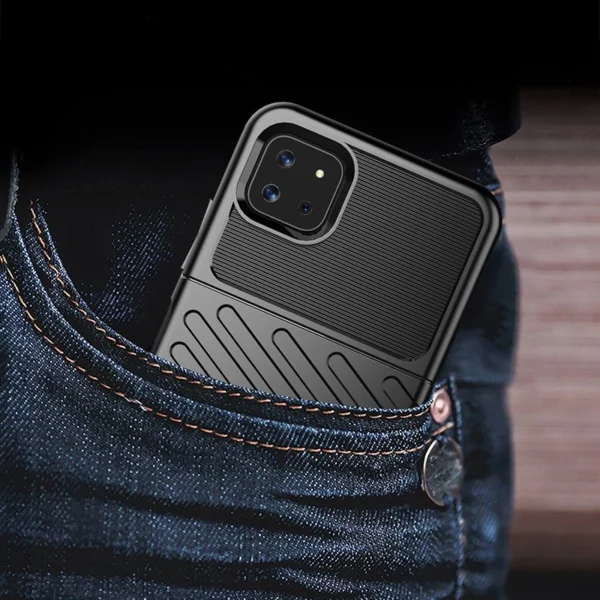 Thunder Case Flexible Tough Rugged Cover TPU Case for Samsung Galaxy A22 5G blackeng