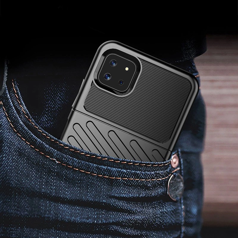 Thunder Case Flexible Tough Rugged Cover TPU Case for Samsung Galaxy A22 5G blackeng