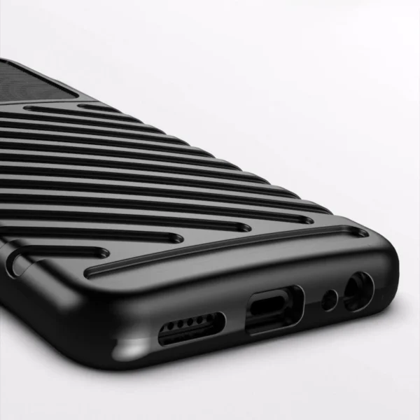 Thunder Case Flexible Tough Rugged Cover TPU Case for Samsung Galaxy A22 5G blackeng