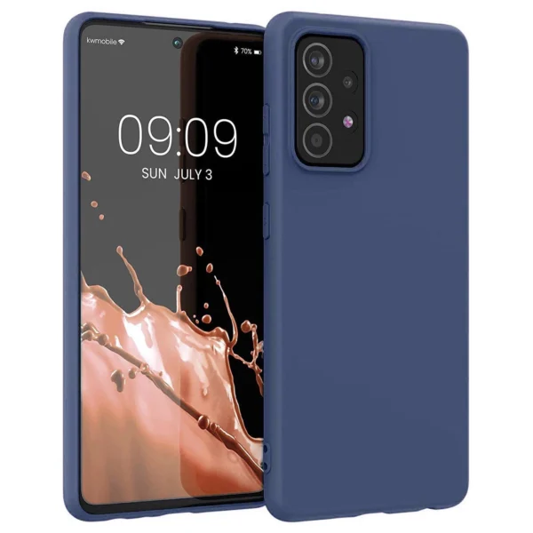 Silicone Case Soft Flexible Rubber Cover for Samsung Galaxy A22 4G blueeng