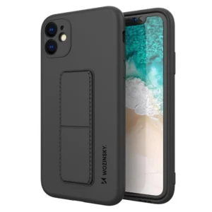 Wozinsky Kickstand Case Silicone Stand Cover for Samsung Galaxy A22 4G Blackeng