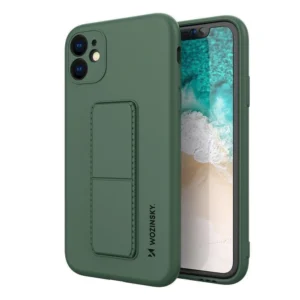 Wozinsky Kickstand Case Silicone Stand Cover for Samsung Galaxy A22 4G Dark Greeneng