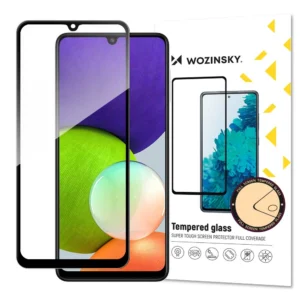 Wozinsky Tempered Glass Full Glue Super Tough Screen Protector Full Coveraged with Frame Case Friendly for Samsung Galaxy A22 4G blackeng