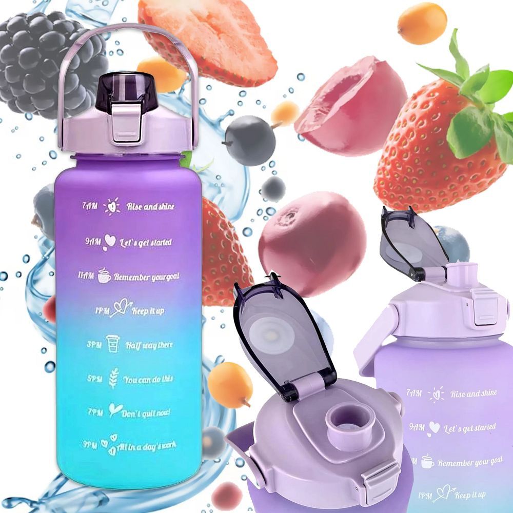 72d3f1ea694900e39a30211a1cbe3e2f Water bottle with a straw with a motivational measuring 2L RC-K-992 purple blue