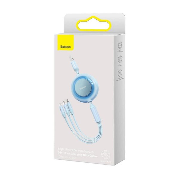 BASEUS cable 3in1 USB A to Micro USB / Lighting / Type C 3,5A CAMJ010017 1,1 m blue