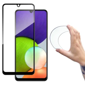 Wozinsky Full Cover Flexi Nano Glass Hybrid Screen Protector with frame for Samsung Galaxy A22 4G blackeng