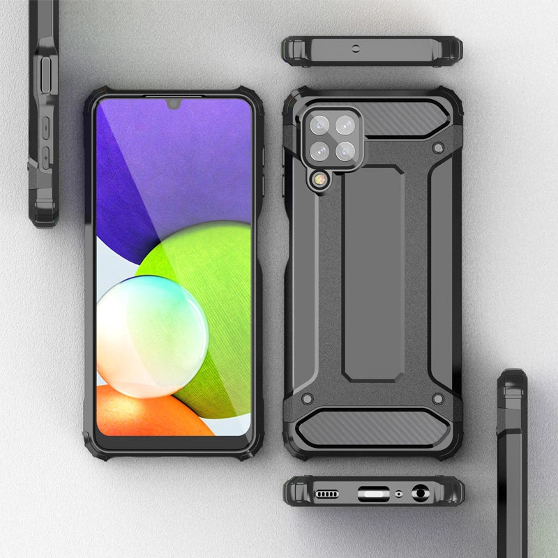 Hybrid Armor Case Tough Rugged Cover for Samsung Galaxy A22 4G blueeng