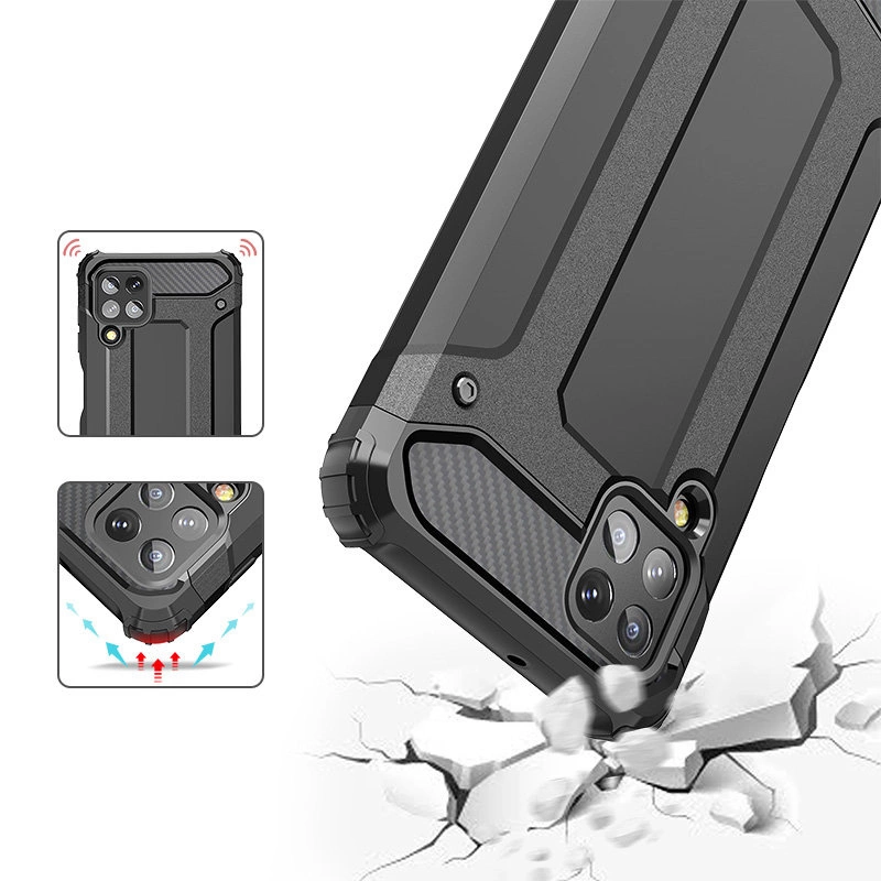 Hybrid Armor Case Tough Rugged Cover for Samsung Galaxy A22 4G blueeng