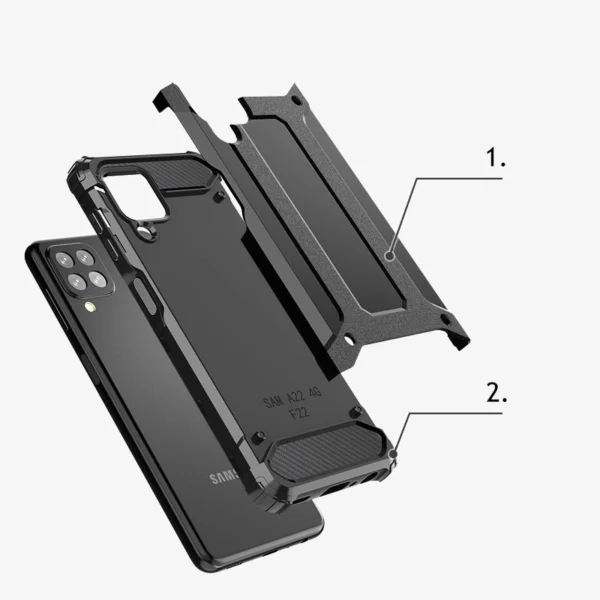 Hybrid Armor Case Tough Rugged Cover for Samsung Galaxy A22 4G blueeng