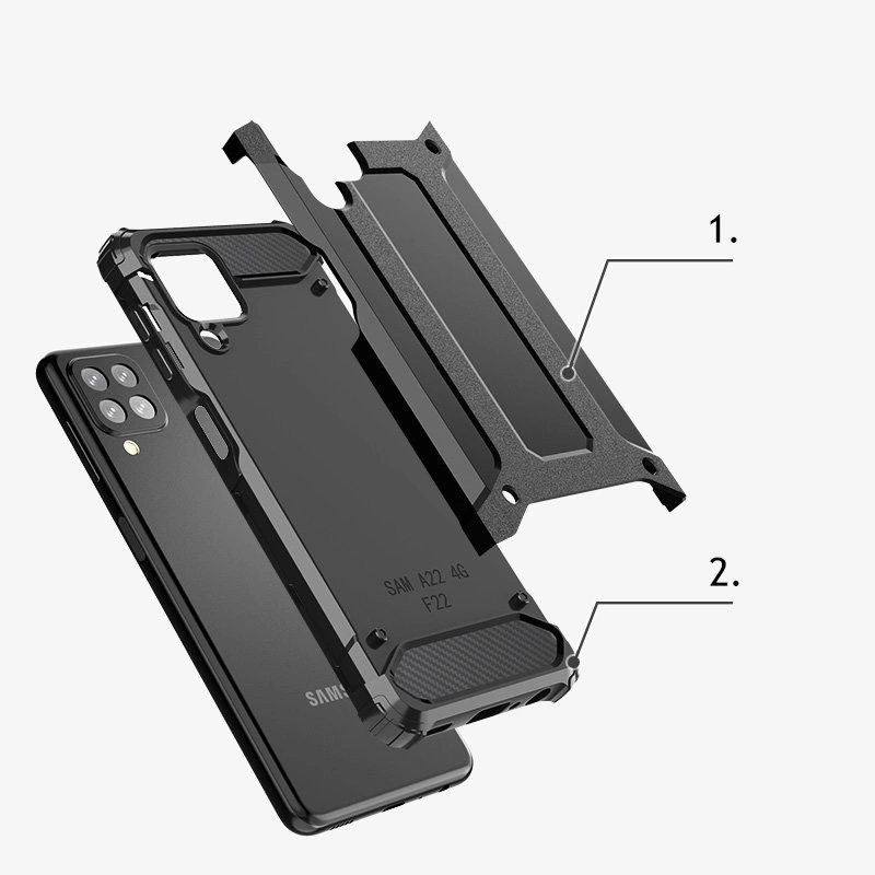 Hybrid Armor Case Tough Rugged Cover for Samsung Galaxy A22 4G blueeng