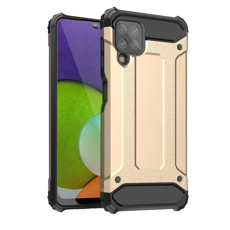 Hybrid Armor Case Tough Rugged Cover for Samsung Galaxy A22 4G goldeneng