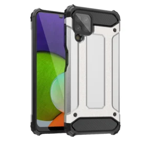 Hybrid Armor Case Tough Rugged Cover for Samsung Galaxy A22 4G silvereng
