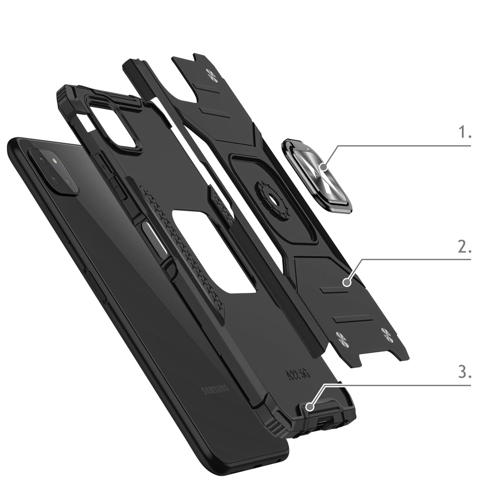 Wozinsky Ring Armor Case Kickstand Tough Rugged Cover for Samsung Galaxy A22 4G redeng