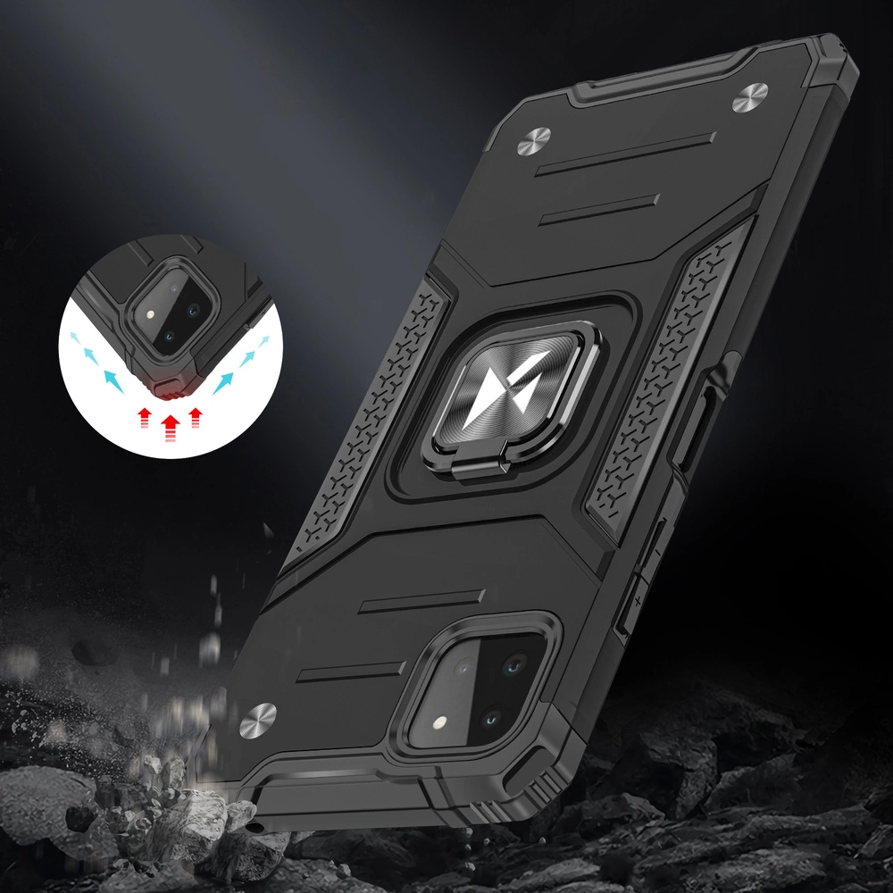 Wozinsky Ring Armor Case Kickstand Tough Rugged Cover for Samsung Galaxy A22 4G redeng