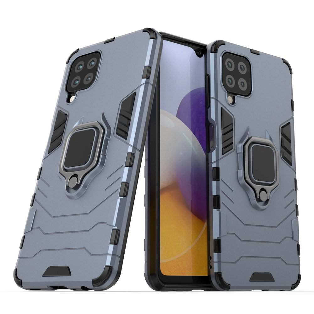 Ring Armor Case Kickstand Tough Rugged Cover for Samsung Galaxy A22 4G blueeng