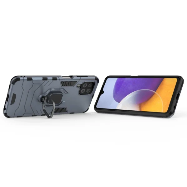 Ring Armor Case Kickstand Tough Rugged Cover for Samsung Galaxy A22 4G blueeng