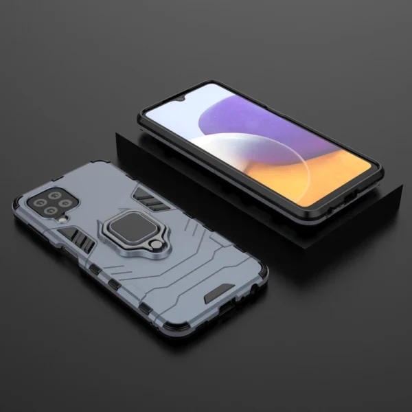 Ring Armor Case Kickstand Tough Rugged Cover for Samsung Galaxy A22 4G blueeng