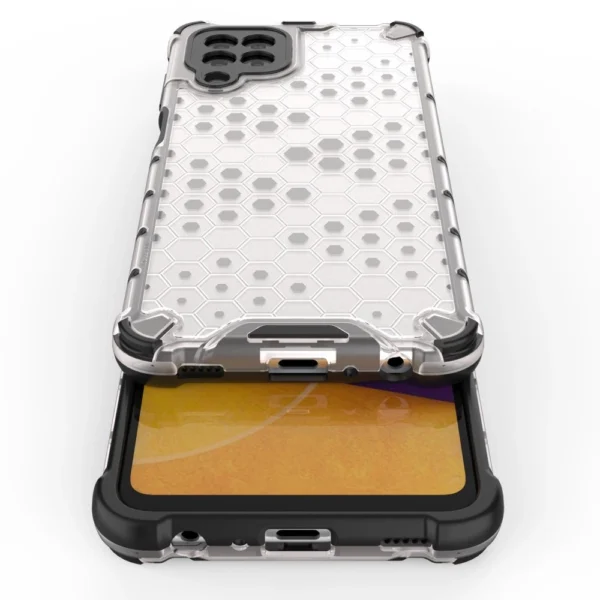 Honeycomb Case armor cover with TPU Bumper for Samsung Galaxy A22 4G blackeng