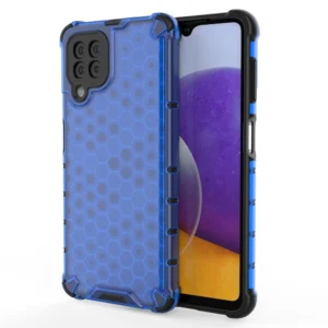 Honeycomb Case armor cover with TPU Bumper for Samsung Galaxy A22 4G blueeng