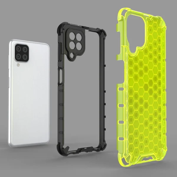 Honeycomb Case armor cover with TPU Bumper for Samsung Galaxy A22 4G blueeng