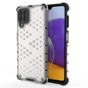 Honeycomb Case armor cover with TPU Bumper for Samsung Galaxy A22 4G transparenteng
