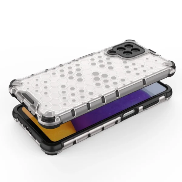 Honeycomb Case armor cover with TPU Bumper for Samsung Galaxy A22 4G transparenteng
