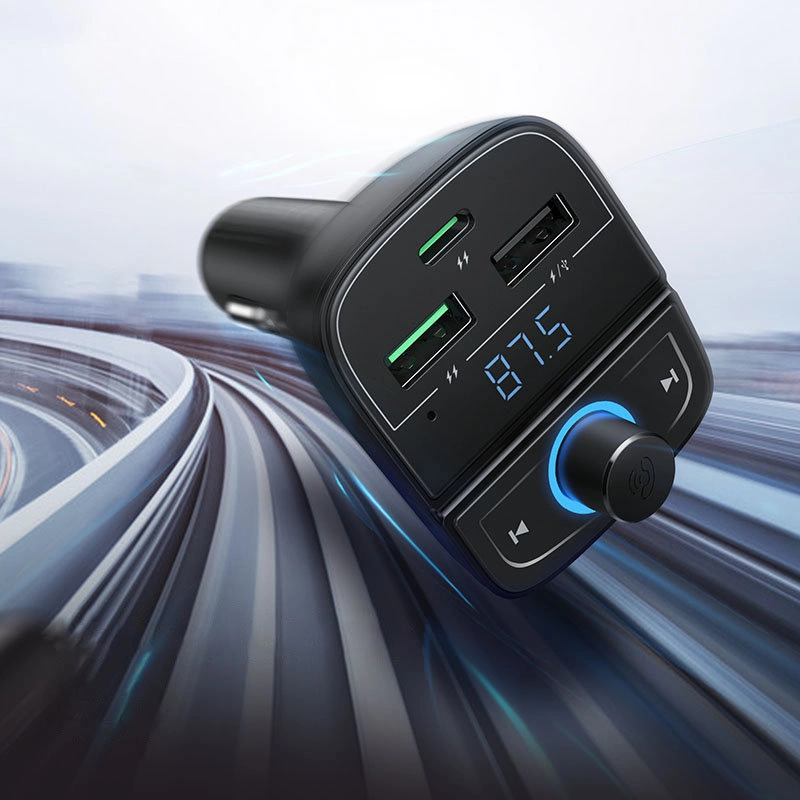 Ugreen FM Transmitter Bluetooth 5.0 MP3 car charger 3x USB TF micro SD 4.8 A black (CD229)eng