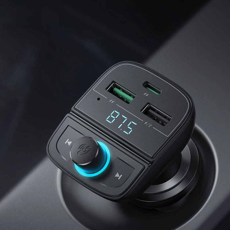 Ugreen FM Transmitter Bluetooth 5.0 MP3 car charger 3x USB TF micro SD 4.8 A black (CD229)eng