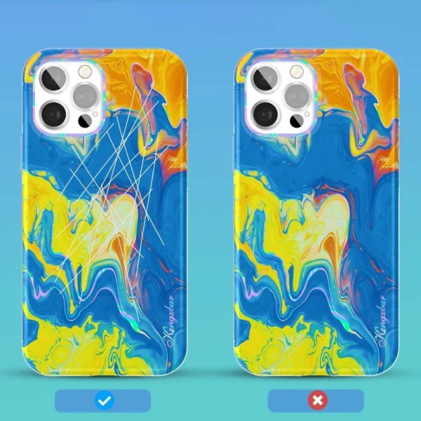 Kingxbar Watercolor Series color case for iPhone 12 Pro Max yellowblueeng