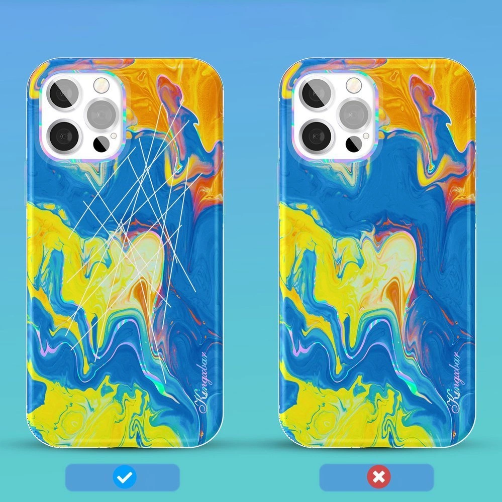Kingxbar Watercolor Series color case for iPhone 12 Pro Max yellowblueeng