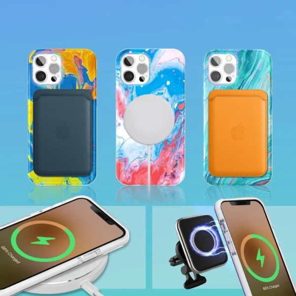 Kingxbar Watercolor Series color case for iPhone 12 Pro Max yellowblueeng