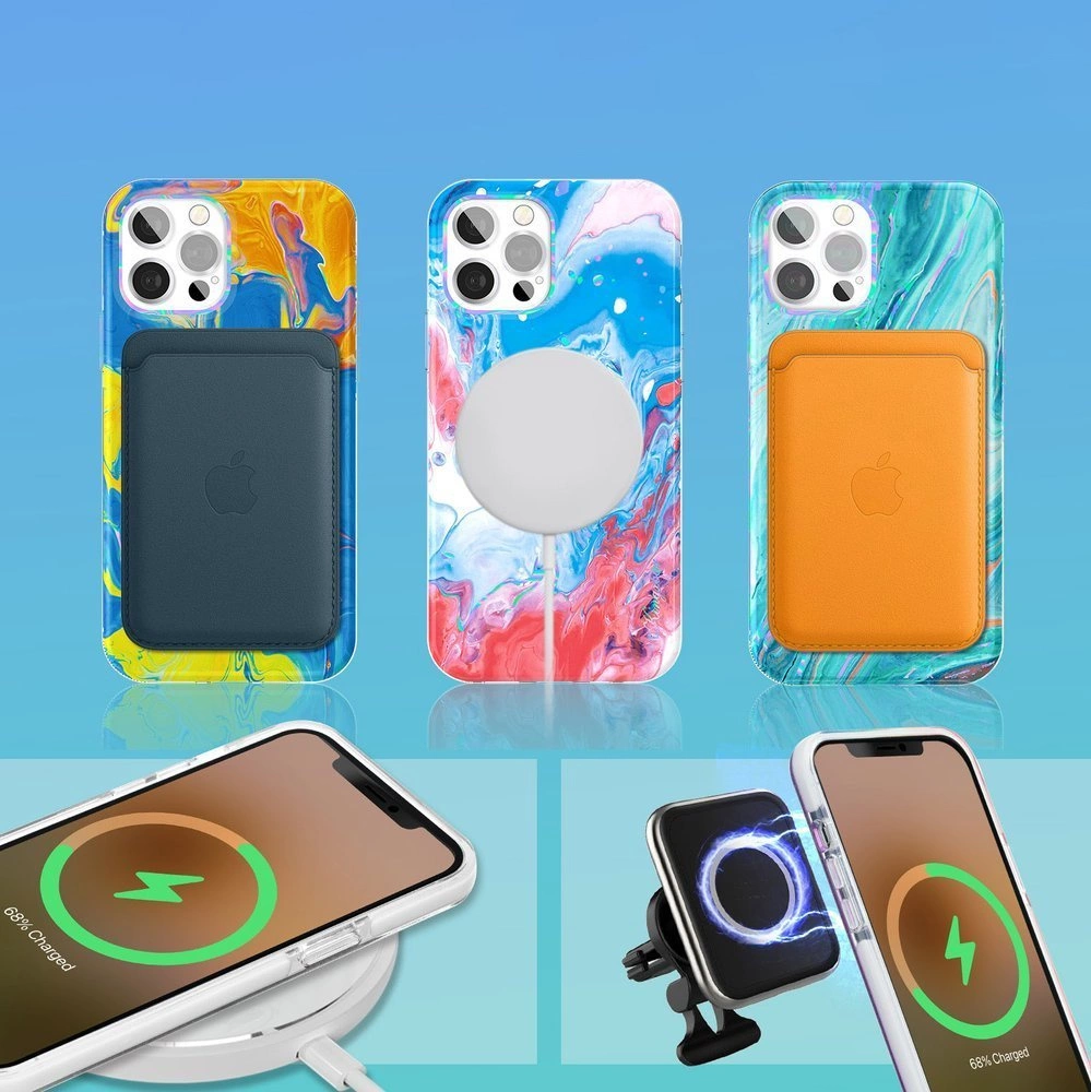 Kingxbar Watercolor Series color case for iPhone 12 Pro Max yellowblueeng