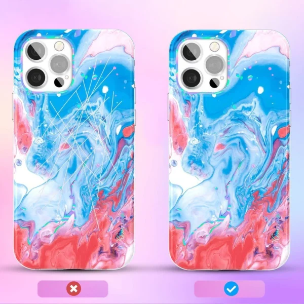 Kingxbar Watercolor Series color case for iPhone 12 Pro Max Blue-pinkeng