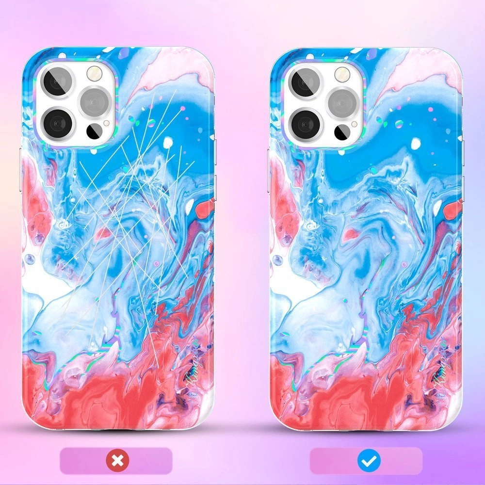 Kingxbar Watercolor Series color case for iPhone 12 Pro Max Blue-pinkeng