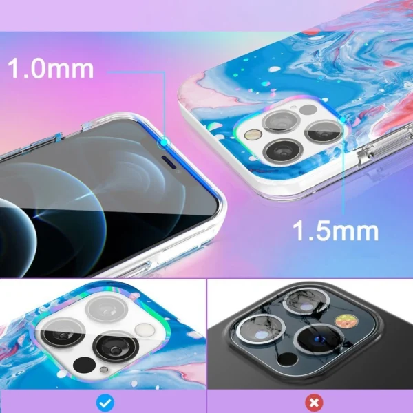 Kingxbar Watercolor Series color case for iPhone 12 Pro Max Blue-pinkeng