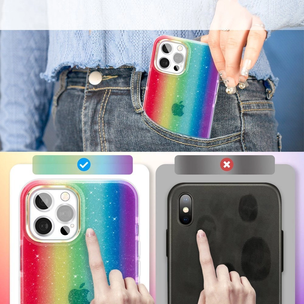 Kingxbar Ombre Case Back Cover for iPhone 12 Pro Max multicoloureng