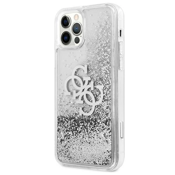 Guess GUHCP12LLG4GSI iPhone 12 Pro Max 6.7" silver/silver hardcase 4G Big Liquid Glittereng